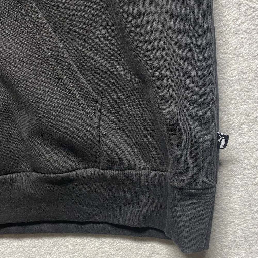 PUMA Mens Black Graphic Logo Pullover Hoodie Fleece Pockets XXL - Picture 8 of 10